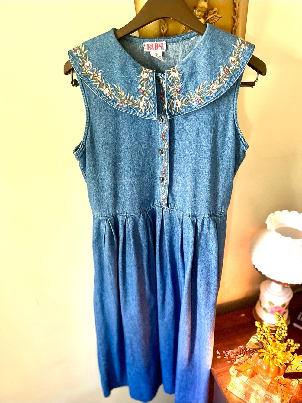 Vintage 100% Cotton denim dress 90s 80s
